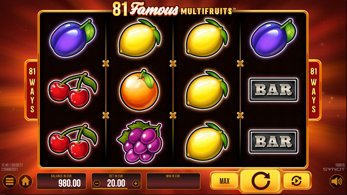 81 Vegas Multifruits no Synot Games