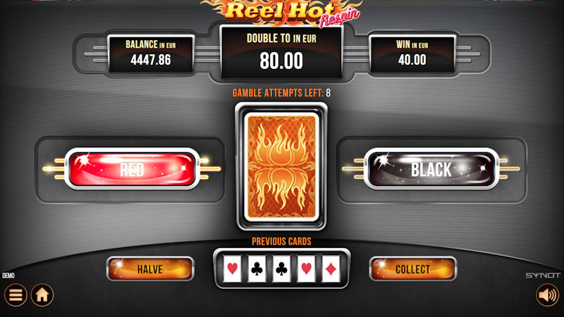 Reel Hot Respin Gamble funkcija